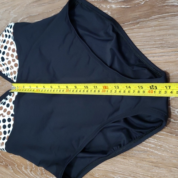 (12) AK Anne Klein One Piece Swimsuit Polka Dot Contemporary Resortwear Vacation - Picture 4 of 9